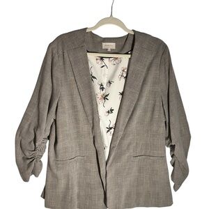 Skies Are Blue Raja Women's Gray Checkered Blazer XXL